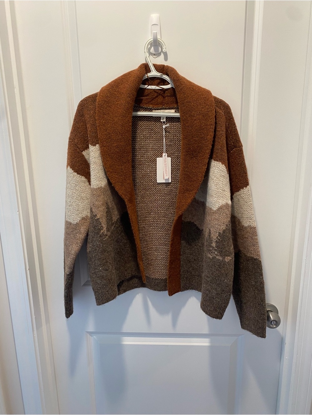 Lucky Brand NWT Western Southwestern Mountain Landscape Cardigan M